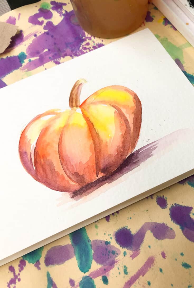 watercolor painting ideas on painted paper
