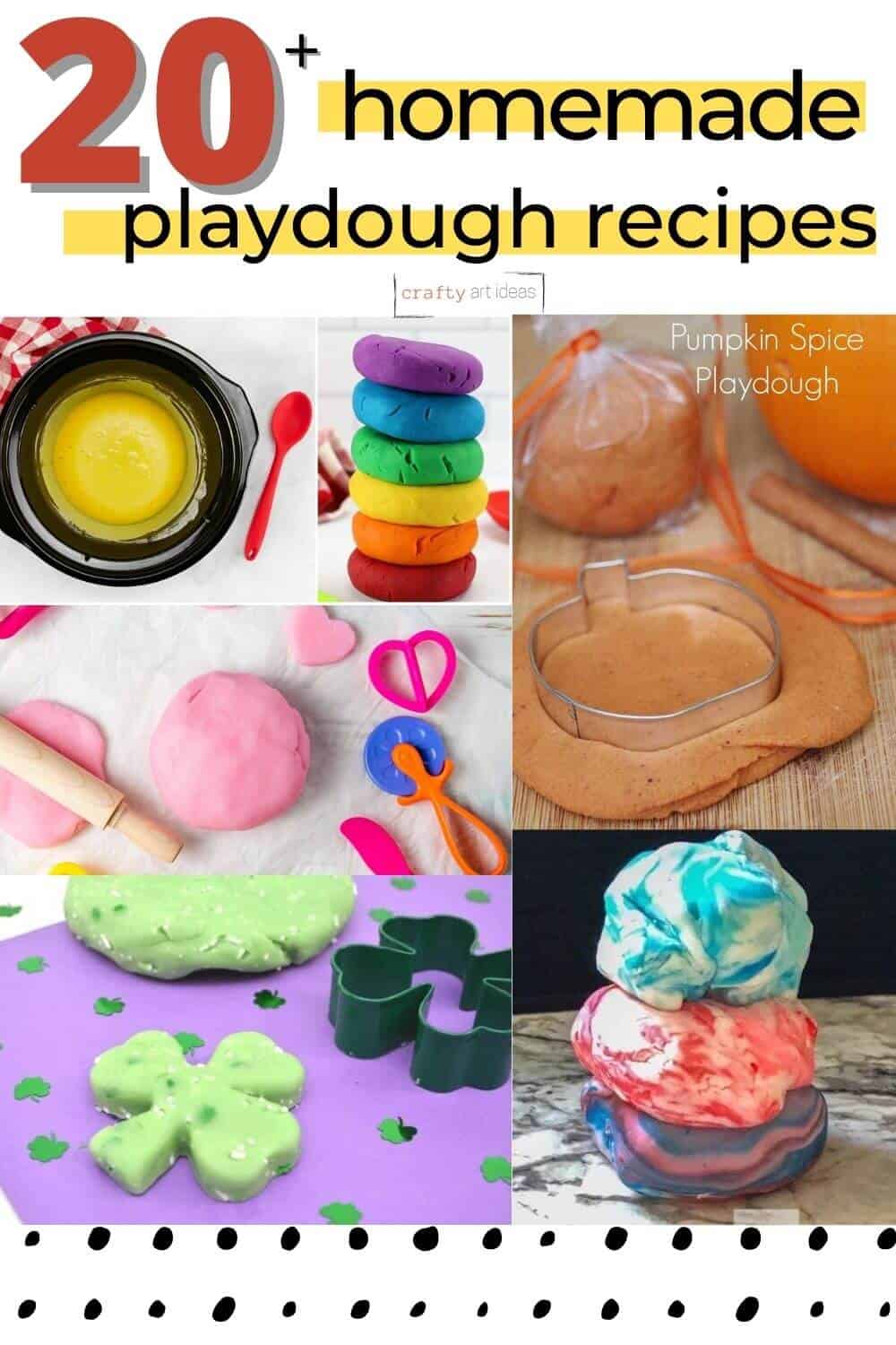 20+ homemade playdough recipes with 5 different playdough ideas