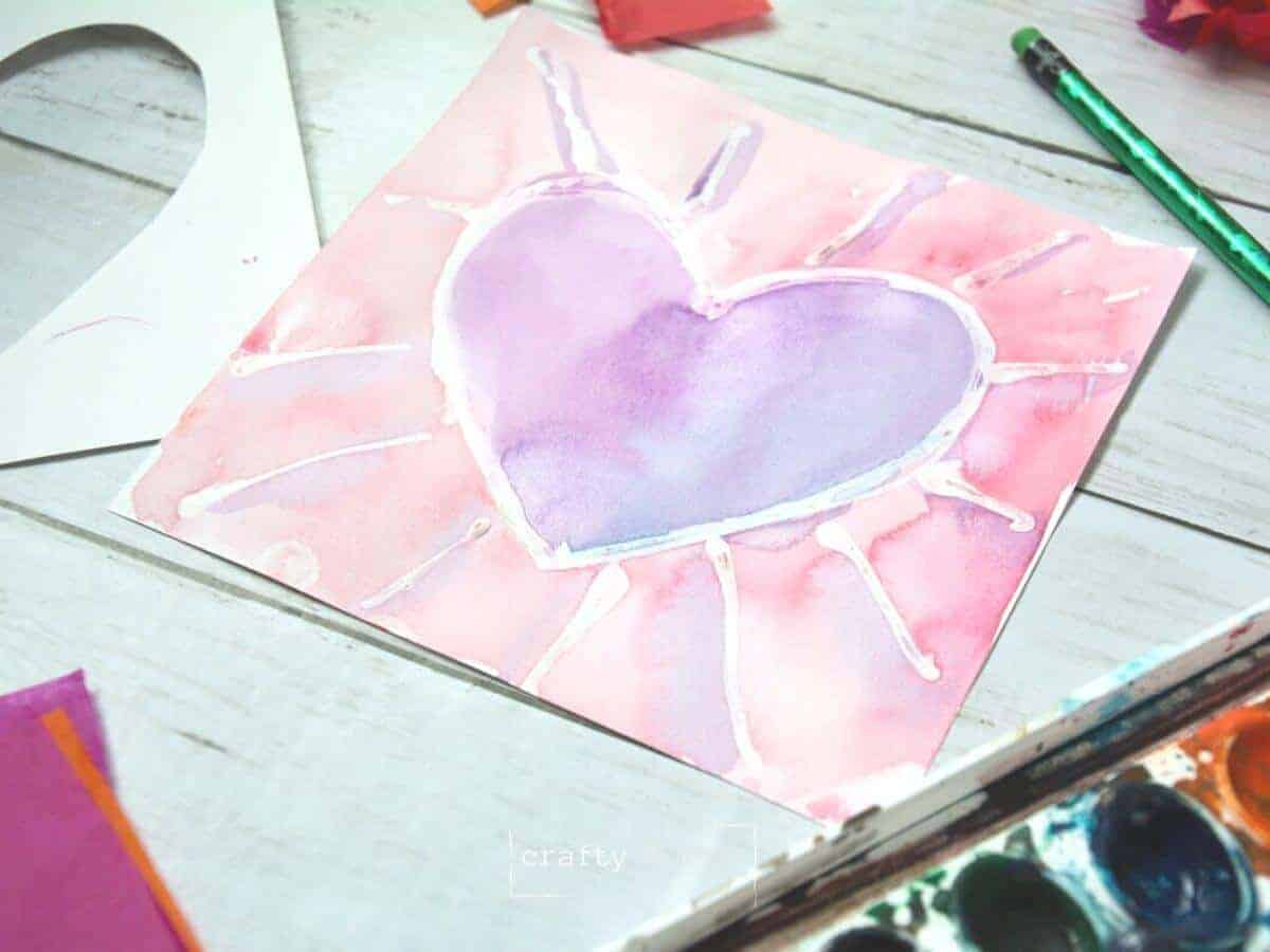 Easy Glue Resist Watercolor Painting Idea For Kids￼
