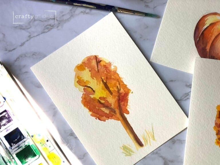 How To Easily Paint a Fall Tree With Watercolor Paint (with Video)