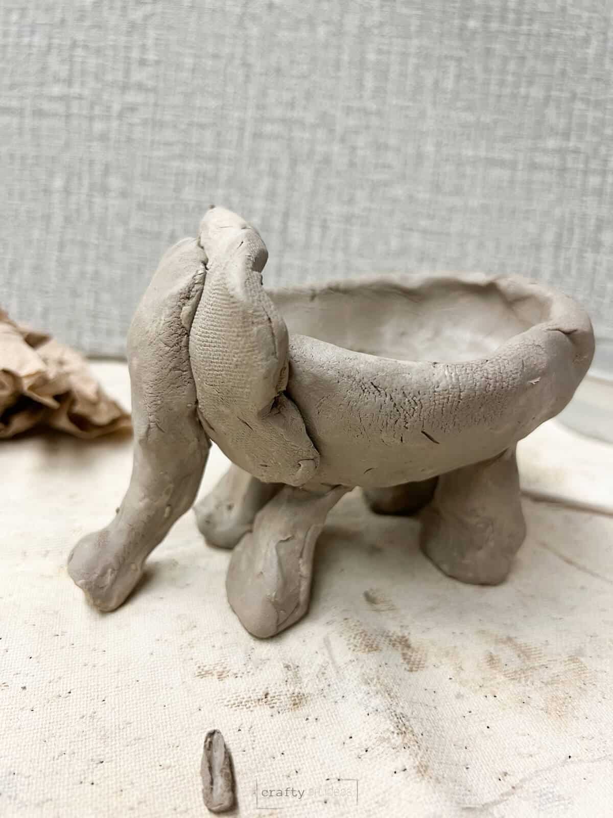 pinch pot clay elephant art project.