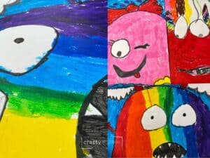 color monster drawing by kids.