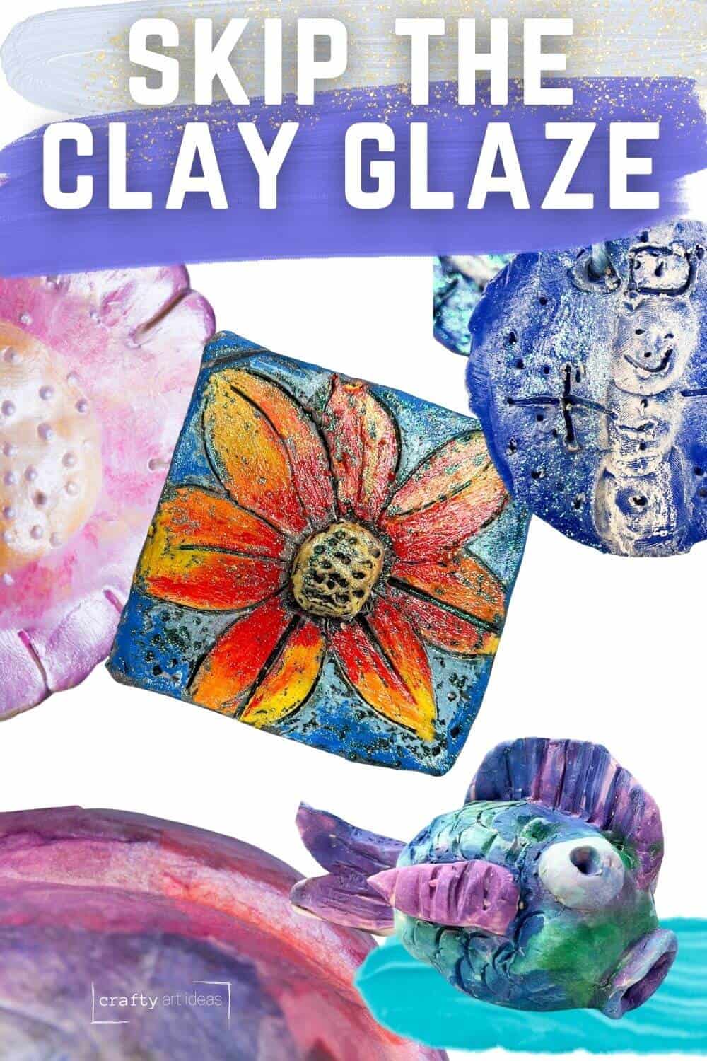 skip the glaze with different ways to add color to clay projects for kids.