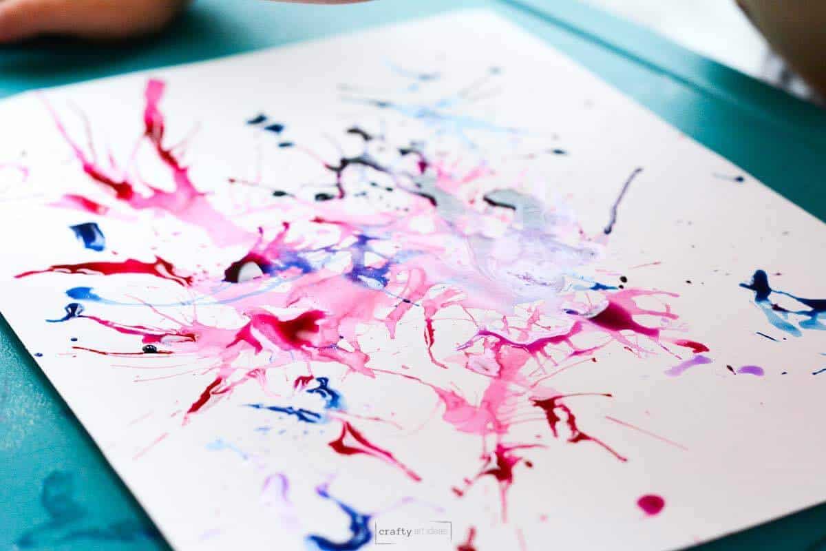 Jackson Pollock Inspired Straw Painting For Kids
