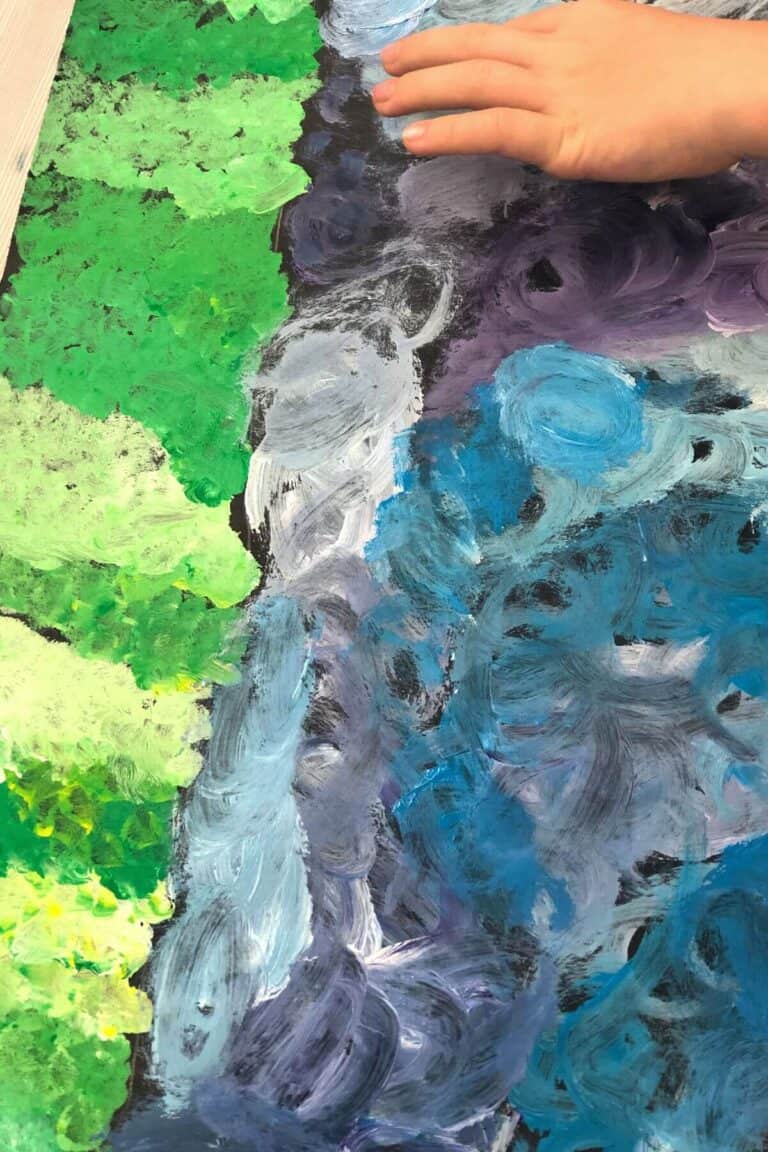 Easy Textured Landscape Painting Idea For Kids - Crafty Art Ideas