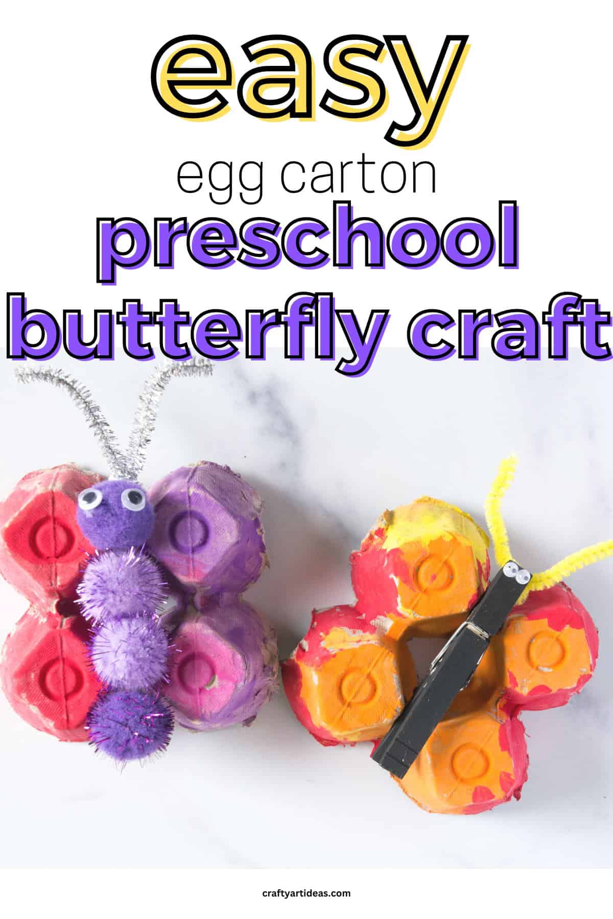 Easy Egg Carton Butterfly Craft For Kids Crafty Art Ideas