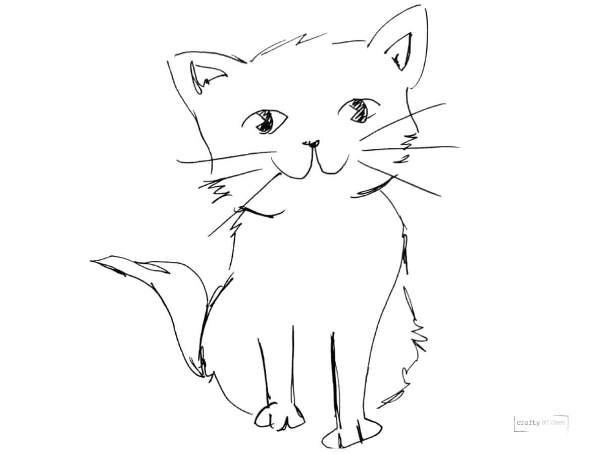 Easy Cat Drawing 1280x720