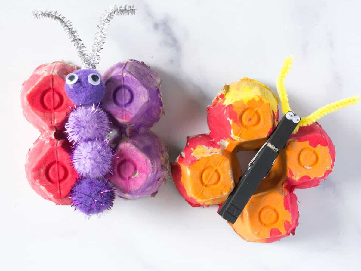Easy Egg Carton Butterfly Craft For Kids
