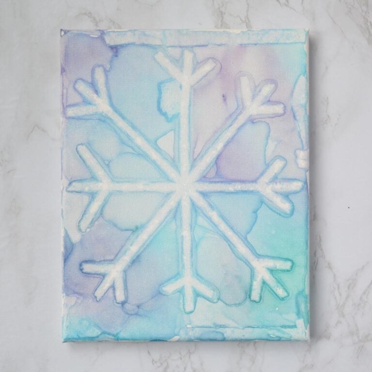 Unique and Easy Snowflake Canvas Painting For Kids - Crafty Art Ideas