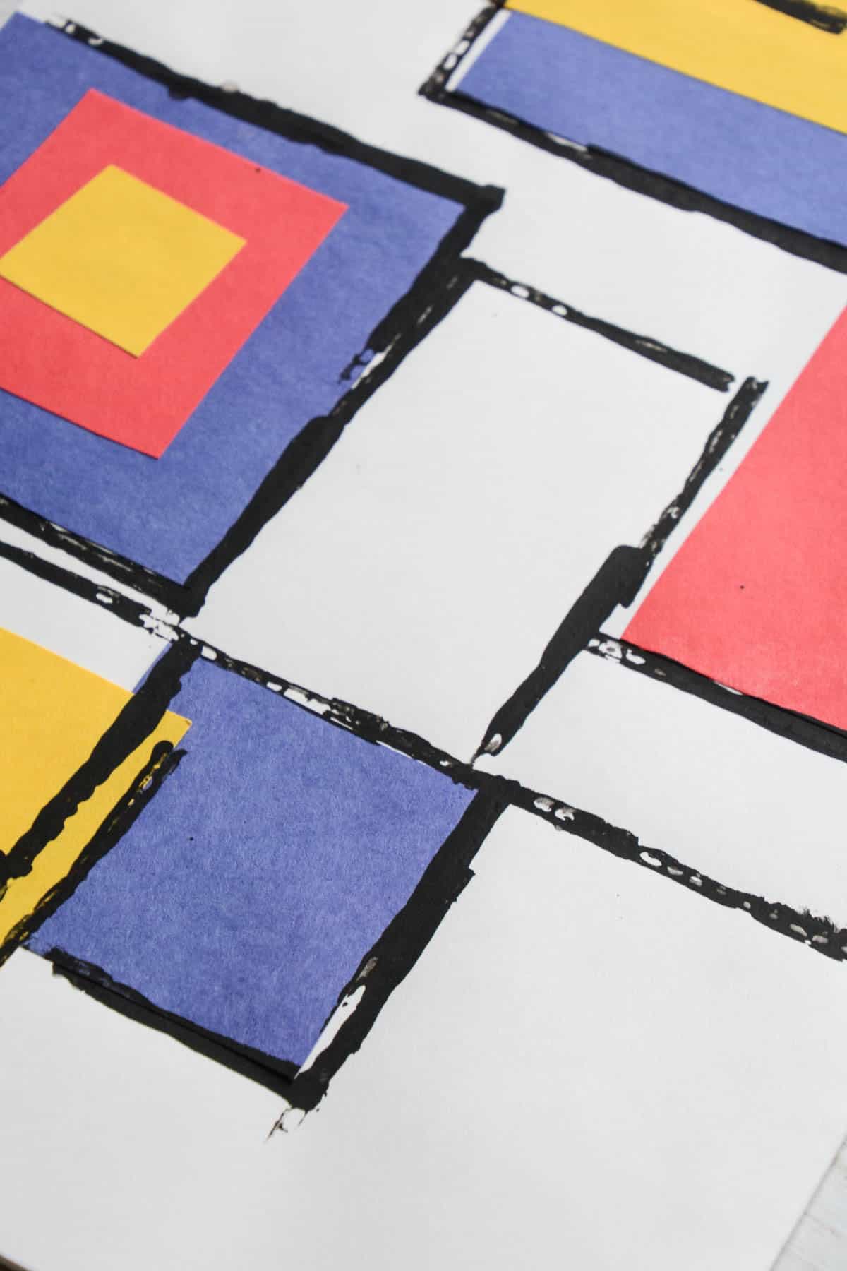 Primary Color Collages Inspired By Mondrian - Crafty Art Ideas