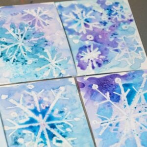 snowflake watercolor paintings.