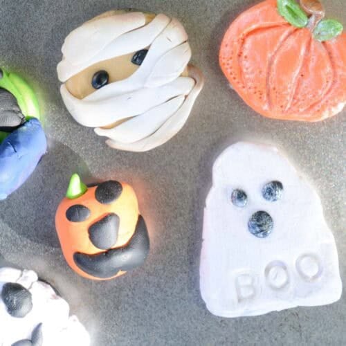 ghost, mummy and pumpkin magnets.