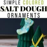 marbled salt dough and hanging salt dough ornaments with text easy colored salt dough ornament idea.