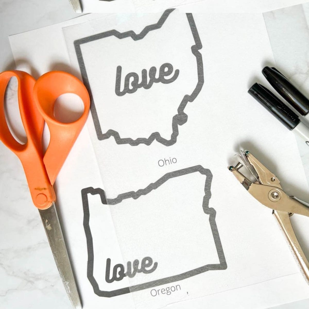 state template with supplies.