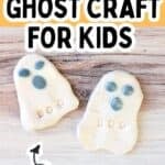 Model Magic ghost crafts with text overly cute ghost craft for kids.