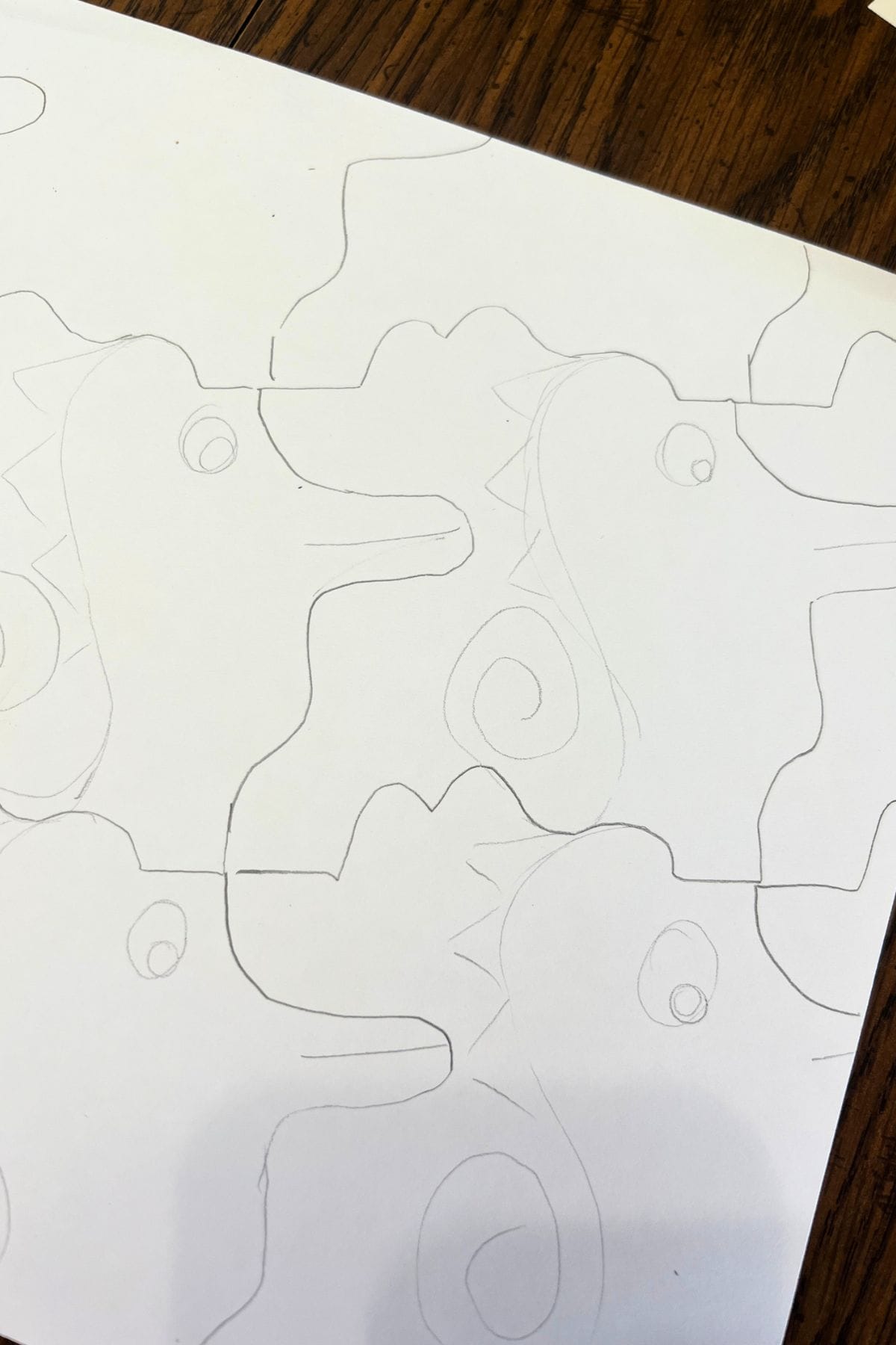 tessellation shapes with monster faces.